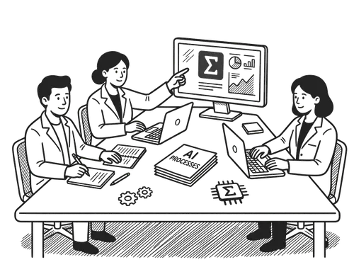 Do AI Workshop — team working session with laptops and collaboration